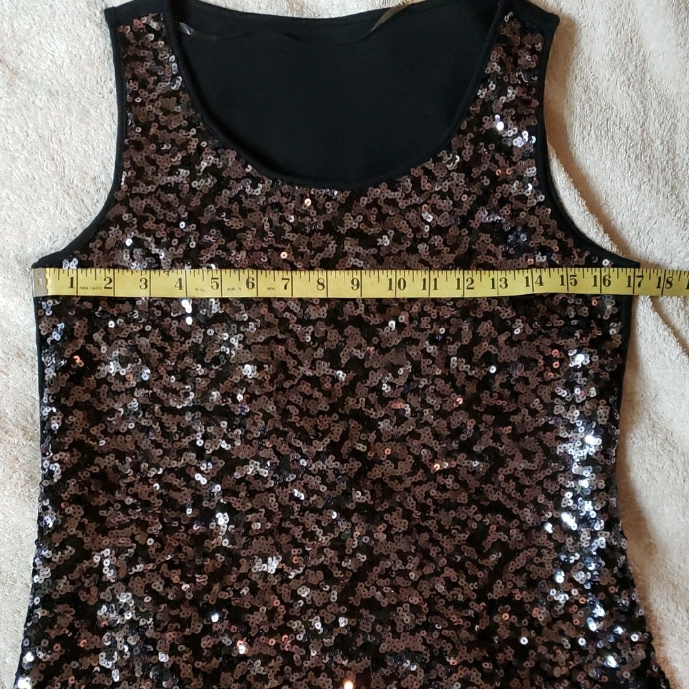 Peter Nygard Black Sequin Overlay Top - Picture 4 of 16